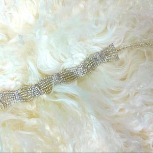 NEW "diamond" wedding bracelet silver tone!
